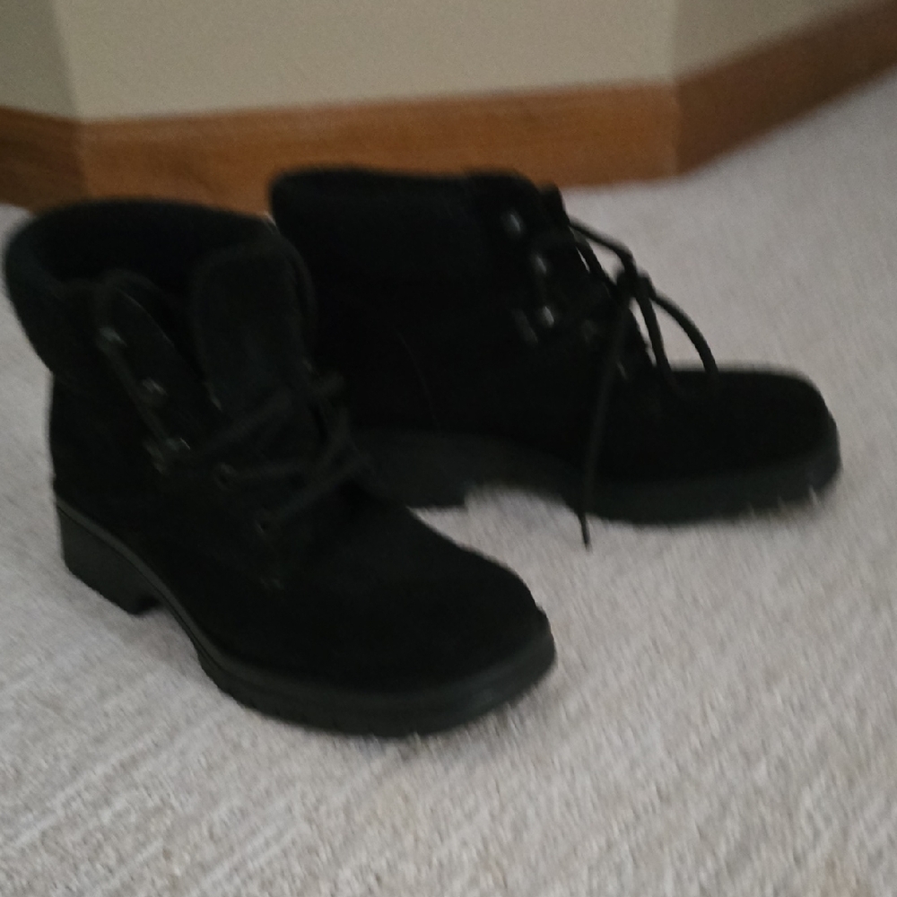Women's Black Suede Ankle Boots
